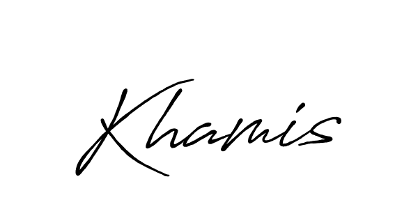 Create a beautiful signature design for name Khamis. With this signature (Antro_Vectra_Bolder) fonts, you can make a handwritten signature for free. Khamis signature style 7 images and pictures png