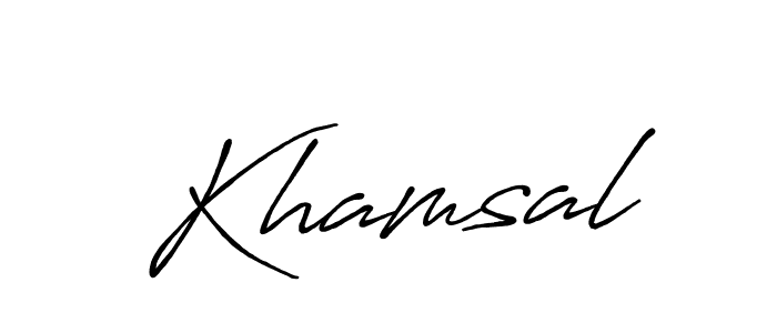 How to make Khamsal name signature. Use Antro_Vectra_Bolder style for creating short signs online. This is the latest handwritten sign. Khamsal signature style 7 images and pictures png