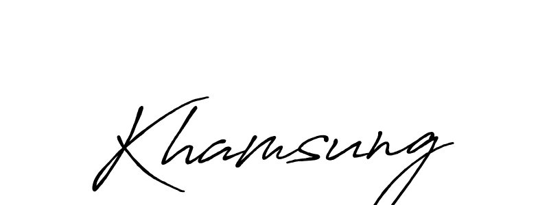 Also we have Khamsung name is the best signature style. Create professional handwritten signature collection using Antro_Vectra_Bolder autograph style. Khamsung signature style 7 images and pictures png