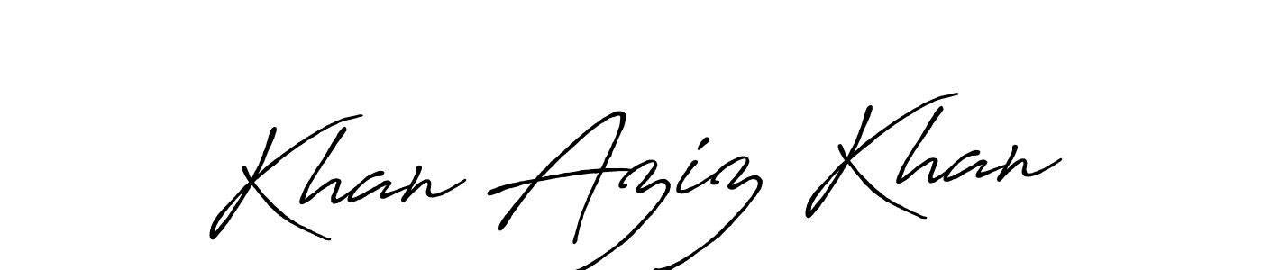 You should practise on your own different ways (Antro_Vectra_Bolder) to write your name (Khan Aziz Khan) in signature. don't let someone else do it for you. Khan Aziz Khan signature style 7 images and pictures png