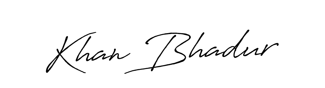 Antro_Vectra_Bolder is a professional signature style that is perfect for those who want to add a touch of class to their signature. It is also a great choice for those who want to make their signature more unique. Get Khan Bhadur name to fancy signature for free. Khan Bhadur signature style 7 images and pictures png