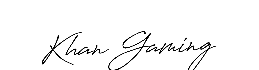 Design your own signature with our free online signature maker. With this signature software, you can create a handwritten (Antro_Vectra_Bolder) signature for name Khan Gaming. Khan Gaming signature style 7 images and pictures png