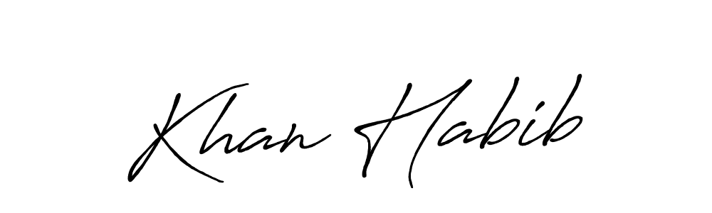 Antro_Vectra_Bolder is a professional signature style that is perfect for those who want to add a touch of class to their signature. It is also a great choice for those who want to make their signature more unique. Get Khan Habib name to fancy signature for free. Khan Habib signature style 7 images and pictures png