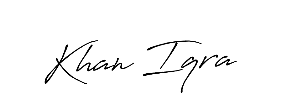 It looks lik you need a new signature style for name Khan Iqra. Design unique handwritten (Antro_Vectra_Bolder) signature with our free signature maker in just a few clicks. Khan Iqra signature style 7 images and pictures png