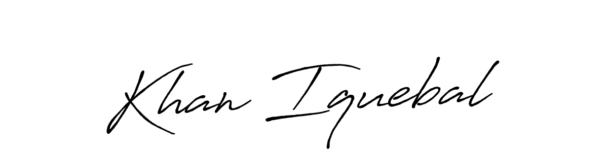 Also You can easily find your signature by using the search form. We will create Khan Iquebal name handwritten signature images for you free of cost using Antro_Vectra_Bolder sign style. Khan Iquebal signature style 7 images and pictures png