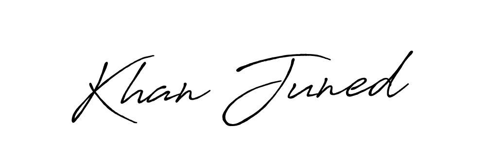 Create a beautiful signature design for name Khan Juned. With this signature (Antro_Vectra_Bolder) fonts, you can make a handwritten signature for free. Khan Juned signature style 7 images and pictures png