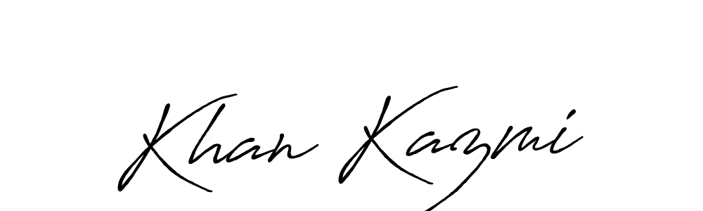 Use a signature maker to create a handwritten signature online. With this signature software, you can design (Antro_Vectra_Bolder) your own signature for name Khan Kazmi. Khan Kazmi signature style 7 images and pictures png