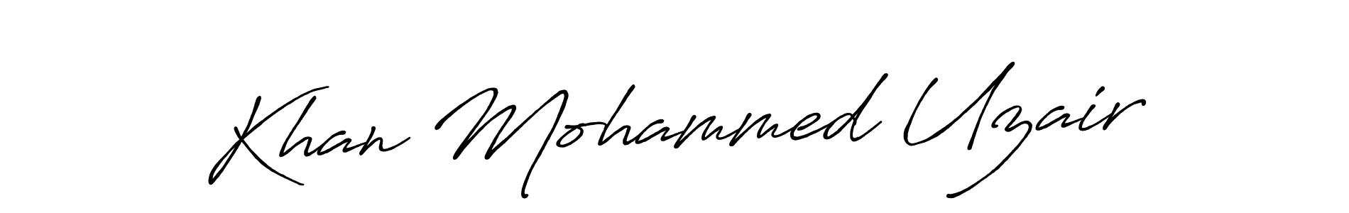 How to make Khan Mohammed Uzair name signature. Use Antro_Vectra_Bolder style for creating short signs online. This is the latest handwritten sign. Khan Mohammed Uzair signature style 7 images and pictures png