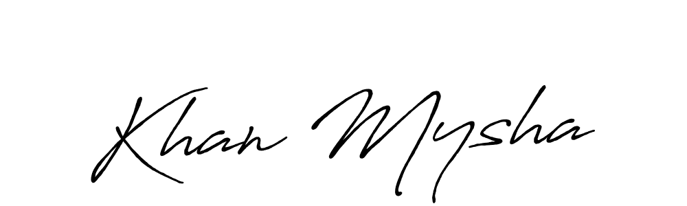 Make a beautiful signature design for name Khan Mysha. With this signature (Antro_Vectra_Bolder) style, you can create a handwritten signature for free. Khan Mysha signature style 7 images and pictures png