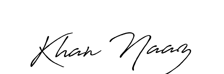 How to make Khan Naaz name signature. Use Antro_Vectra_Bolder style for creating short signs online. This is the latest handwritten sign. Khan Naaz signature style 7 images and pictures png