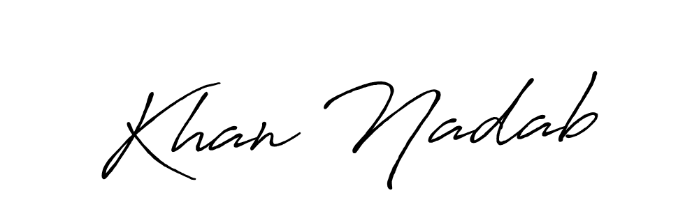 Also we have Khan Nadab name is the best signature style. Create professional handwritten signature collection using Antro_Vectra_Bolder autograph style. Khan Nadab signature style 7 images and pictures png
