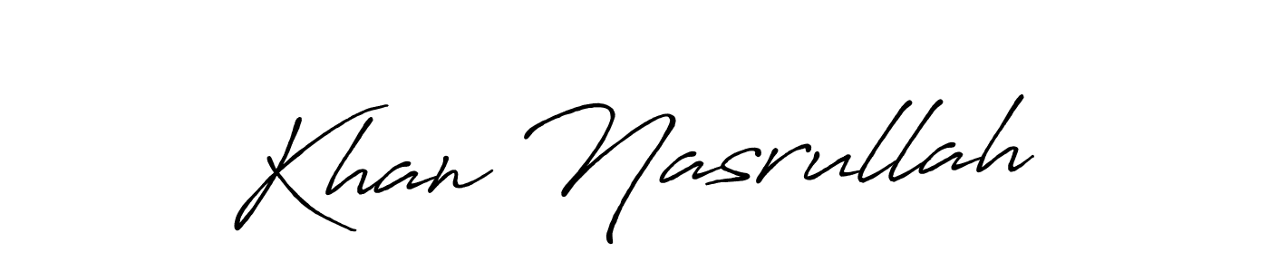 Design your own signature with our free online signature maker. With this signature software, you can create a handwritten (Antro_Vectra_Bolder) signature for name Khan Nasrullah. Khan Nasrullah signature style 7 images and pictures png