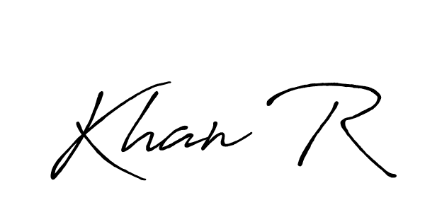 How to make Khan R name signature. Use Antro_Vectra_Bolder style for creating short signs online. This is the latest handwritten sign. Khan R signature style 7 images and pictures png