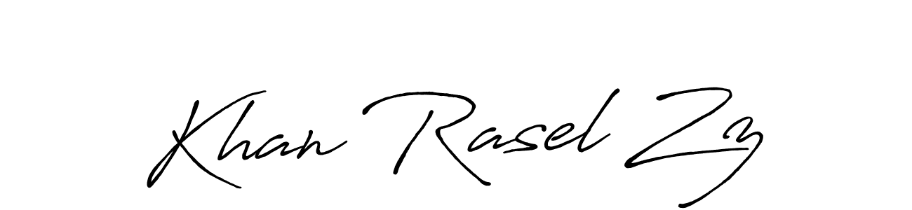 Make a beautiful signature design for name Khan Rasel Zz. With this signature (Antro_Vectra_Bolder) style, you can create a handwritten signature for free. Khan Rasel Zz signature style 7 images and pictures png