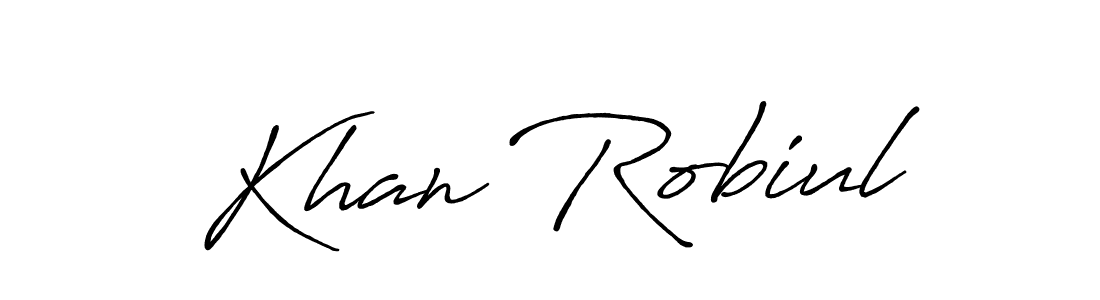 Also we have Khan Robiul name is the best signature style. Create professional handwritten signature collection using Antro_Vectra_Bolder autograph style. Khan Robiul signature style 7 images and pictures png