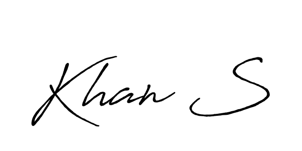 Make a beautiful signature design for name Khan S. With this signature (Antro_Vectra_Bolder) style, you can create a handwritten signature for free. Khan S signature style 7 images and pictures png