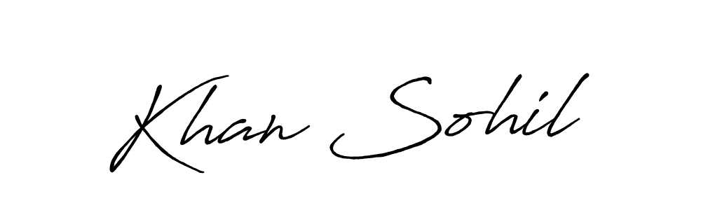 Antro_Vectra_Bolder is a professional signature style that is perfect for those who want to add a touch of class to their signature. It is also a great choice for those who want to make their signature more unique. Get Khan Sohil name to fancy signature for free. Khan Sohil signature style 7 images and pictures png