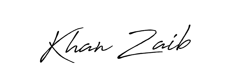 How to make Khan Zaib signature? Antro_Vectra_Bolder is a professional autograph style. Create handwritten signature for Khan Zaib name. Khan Zaib signature style 7 images and pictures png