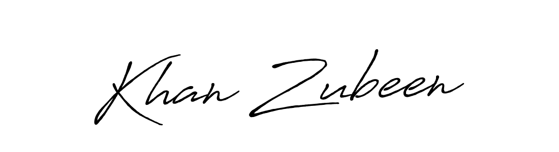 Use a signature maker to create a handwritten signature online. With this signature software, you can design (Antro_Vectra_Bolder) your own signature for name Khan Zubeen. Khan Zubeen signature style 7 images and pictures png