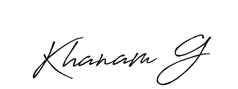 Create a beautiful signature design for name Khanam G. With this signature (Antro_Vectra_Bolder) fonts, you can make a handwritten signature for free. Khanam G signature style 7 images and pictures png