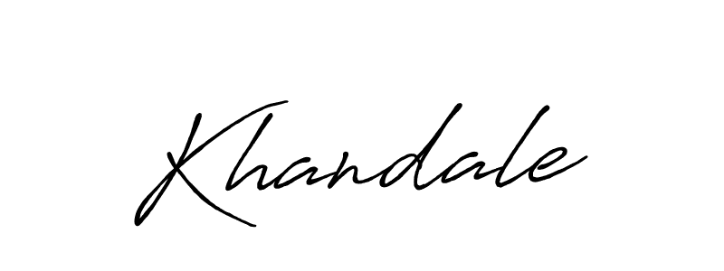 Use a signature maker to create a handwritten signature online. With this signature software, you can design (Antro_Vectra_Bolder) your own signature for name Khandale. Khandale signature style 7 images and pictures png
