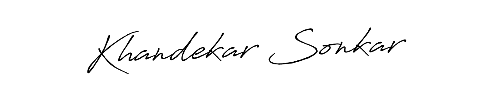 Also You can easily find your signature by using the search form. We will create Khandekar Sonkar name handwritten signature images for you free of cost using Antro_Vectra_Bolder sign style. Khandekar Sonkar signature style 7 images and pictures png