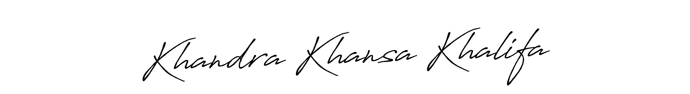 Make a short Khandra Khansa Khalifa signature style. Manage your documents anywhere anytime using Antro_Vectra_Bolder. Create and add eSignatures, submit forms, share and send files easily. Khandra Khansa Khalifa signature style 7 images and pictures png