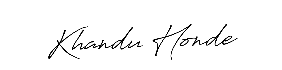 Also we have Khandu Honde name is the best signature style. Create professional handwritten signature collection using Antro_Vectra_Bolder autograph style. Khandu Honde signature style 7 images and pictures png