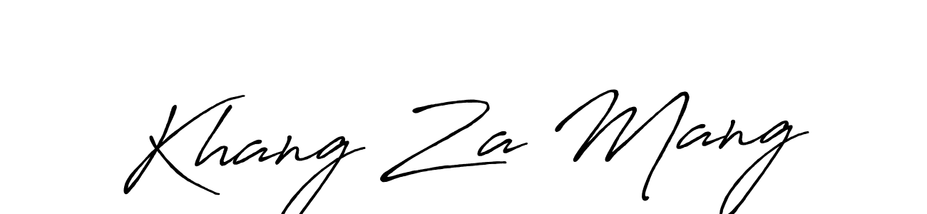 if you are searching for the best signature style for your name Khang Za Mang. so please give up your signature search. here we have designed multiple signature styles  using Antro_Vectra_Bolder. Khang Za Mang signature style 7 images and pictures png