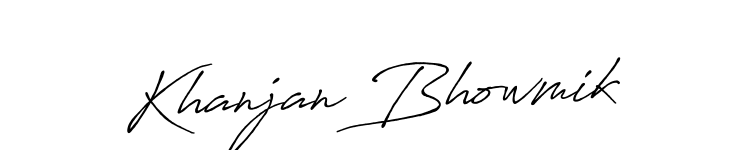 Make a beautiful signature design for name Khanjan Bhowmik. With this signature (Antro_Vectra_Bolder) style, you can create a handwritten signature for free. Khanjan Bhowmik signature style 7 images and pictures png