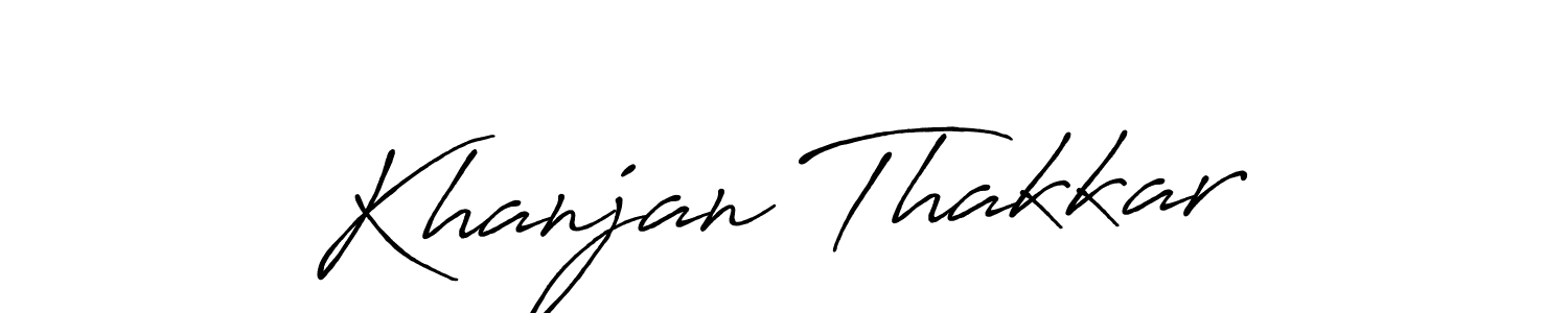 Khanjan Thakkar stylish signature style. Best Handwritten Sign (Antro_Vectra_Bolder) for my name. Handwritten Signature Collection Ideas for my name Khanjan Thakkar. Khanjan Thakkar signature style 7 images and pictures png