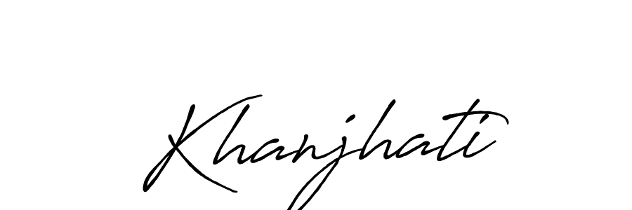 How to make Khanjhati name signature. Use Antro_Vectra_Bolder style for creating short signs online. This is the latest handwritten sign. Khanjhati signature style 7 images and pictures png
