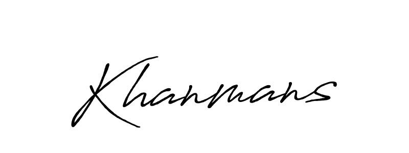 Use a signature maker to create a handwritten signature online. With this signature software, you can design (Antro_Vectra_Bolder) your own signature for name Khanmans. Khanmans signature style 7 images and pictures png