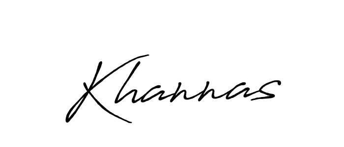 Create a beautiful signature design for name Khannas. With this signature (Antro_Vectra_Bolder) fonts, you can make a handwritten signature for free. Khannas signature style 7 images and pictures png