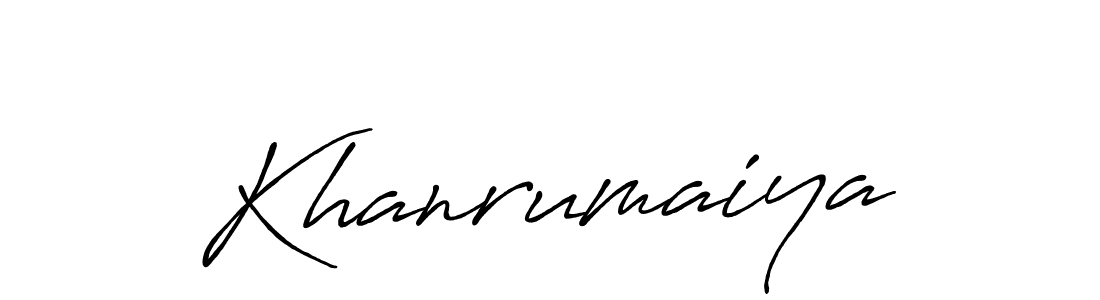 Khanrumaiya stylish signature style. Best Handwritten Sign (Antro_Vectra_Bolder) for my name. Handwritten Signature Collection Ideas for my name Khanrumaiya. Khanrumaiya signature style 7 images and pictures png