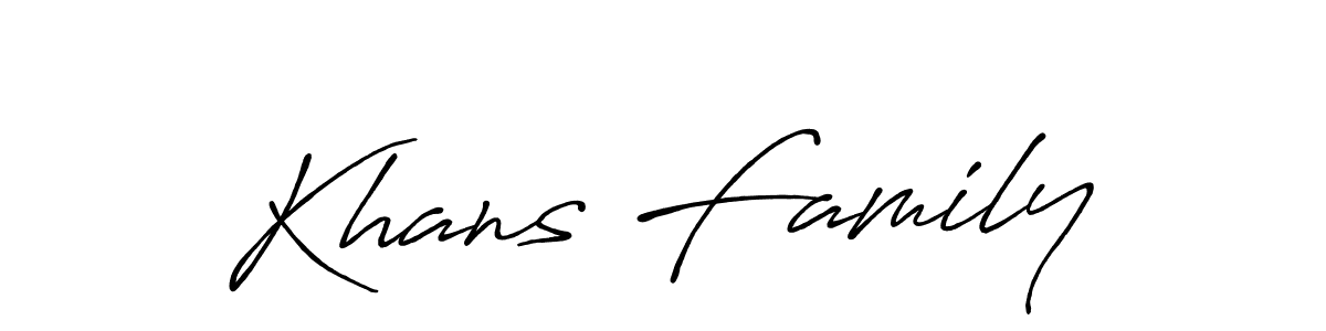 Use a signature maker to create a handwritten signature online. With this signature software, you can design (Antro_Vectra_Bolder) your own signature for name Khans Family. Khans Family signature style 7 images and pictures png