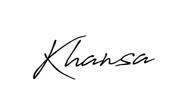 Design your own signature with our free online signature maker. With this signature software, you can create a handwritten (Antro_Vectra_Bolder) signature for name Khansa. Khansa signature style 7 images and pictures png