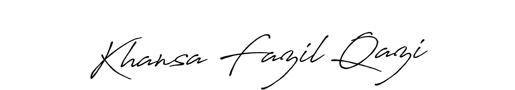 Khansa Fazil Qazi stylish signature style. Best Handwritten Sign (Antro_Vectra_Bolder) for my name. Handwritten Signature Collection Ideas for my name Khansa Fazil Qazi. Khansa Fazil Qazi signature style 7 images and pictures png