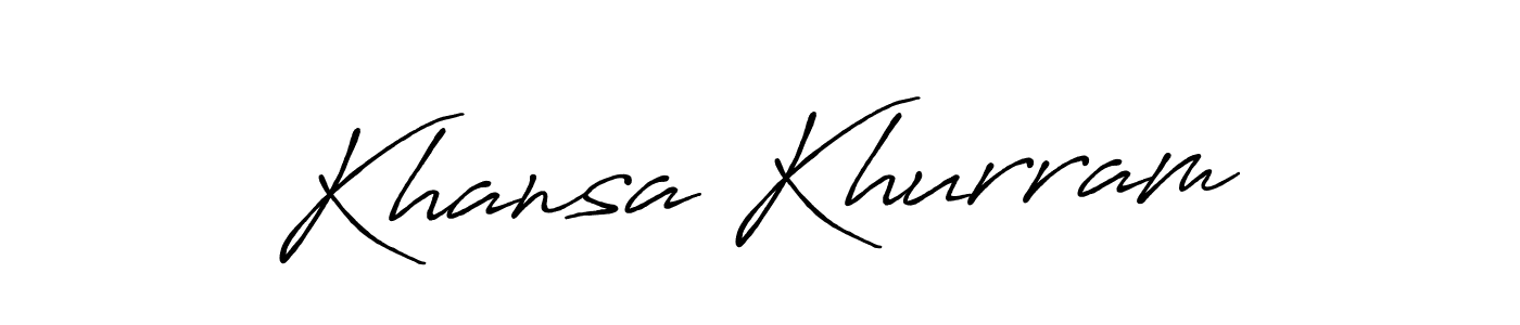 Make a beautiful signature design for name Khansa Khurram. With this signature (Antro_Vectra_Bolder) style, you can create a handwritten signature for free. Khansa Khurram signature style 7 images and pictures png