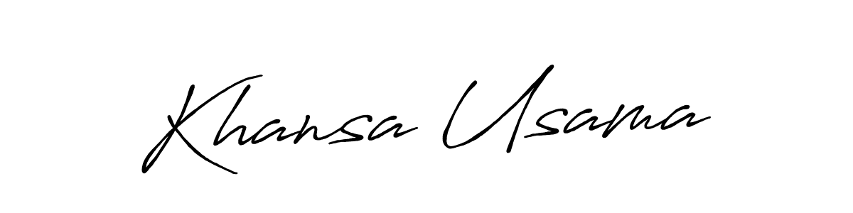 It looks lik you need a new signature style for name Khansa Usama. Design unique handwritten (Antro_Vectra_Bolder) signature with our free signature maker in just a few clicks. Khansa Usama signature style 7 images and pictures png