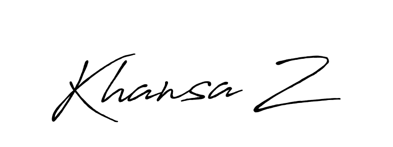Make a beautiful signature design for name Khansa Z. With this signature (Antro_Vectra_Bolder) style, you can create a handwritten signature for free. Khansa Z signature style 7 images and pictures png