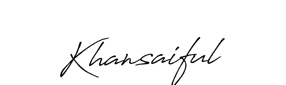 How to make Khansaiful name signature. Use Antro_Vectra_Bolder style for creating short signs online. This is the latest handwritten sign. Khansaiful signature style 7 images and pictures png