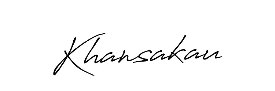 Make a beautiful signature design for name Khansakau. Use this online signature maker to create a handwritten signature for free. Khansakau signature style 7 images and pictures png