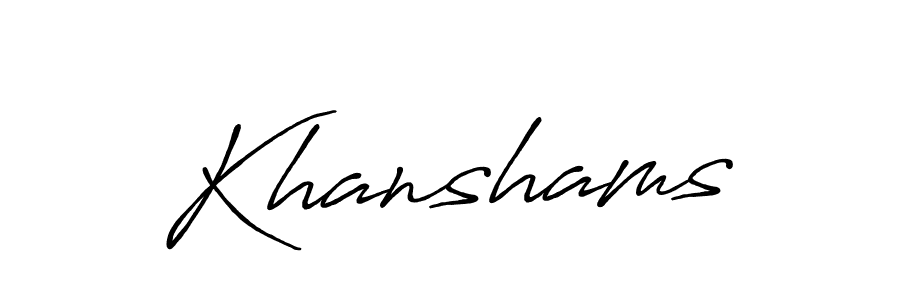 Similarly Antro_Vectra_Bolder is the best handwritten signature design. Signature creator online .You can use it as an online autograph creator for name Khanshams. Khanshams signature style 7 images and pictures png