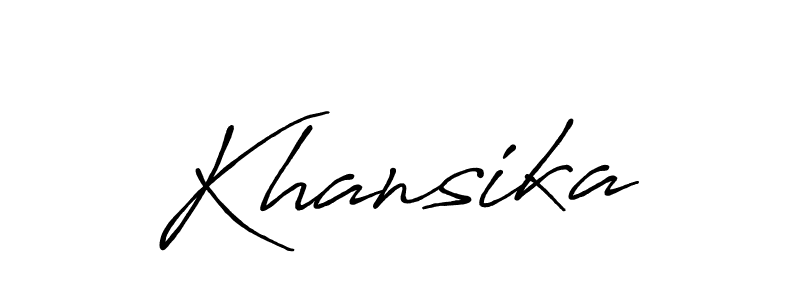 if you are searching for the best signature style for your name Khansika. so please give up your signature search. here we have designed multiple signature styles  using Antro_Vectra_Bolder. Khansika signature style 7 images and pictures png