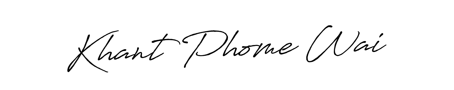 Create a beautiful signature design for name Khant Phome Wai. With this signature (Antro_Vectra_Bolder) fonts, you can make a handwritten signature for free. Khant Phome Wai signature style 7 images and pictures png