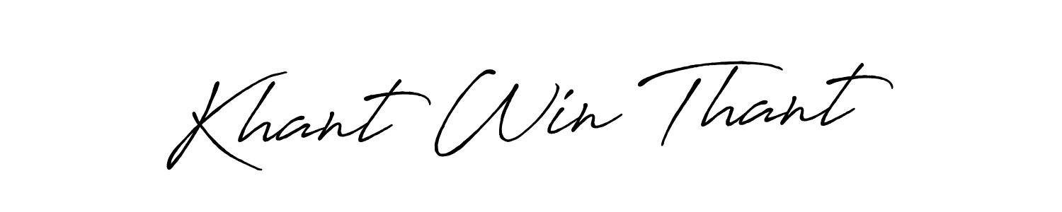 Khant Win Thant stylish signature style. Best Handwritten Sign (Antro_Vectra_Bolder) for my name. Handwritten Signature Collection Ideas for my name Khant Win Thant. Khant Win Thant signature style 7 images and pictures png