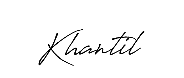 How to make Khantil name signature. Use Antro_Vectra_Bolder style for creating short signs online. This is the latest handwritten sign. Khantil signature style 7 images and pictures png