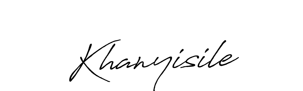 Use a signature maker to create a handwritten signature online. With this signature software, you can design (Antro_Vectra_Bolder) your own signature for name Khanyisile. Khanyisile signature style 7 images and pictures png