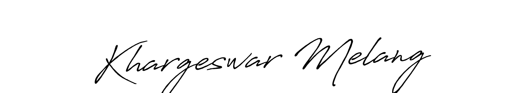 Make a beautiful signature design for name Khargeswar Melang. With this signature (Antro_Vectra_Bolder) style, you can create a handwritten signature for free. Khargeswar Melang signature style 7 images and pictures png